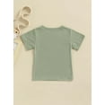 thumbnail image 4 of Franhais Kids Summer T-Shirt, Letters Print Round-Neck Short Sleeve Pullover Tops for Girls, Boys, 1-6 Years, Green, 4 of 8