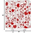 thumbnail image 3 of Valentine''s Day Shower Curtain Red Pink Heart Romantic Sweet Love for Lover Couple Creative Bathroom Decor Fabric Curtain with Hooks, 5881AL-180x213, 3 of 4
