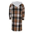 thumbnail image 4 of Wowcloth Women's Plaid Long Sleeve Hooded Coat - Button-Front & Dual Pockets Casual Longline Coat for Everyday Wear, 4 of 6