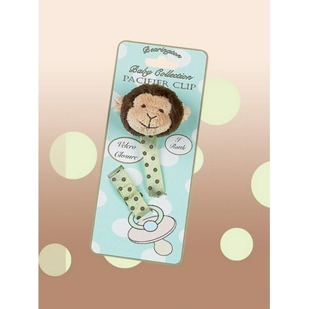 Bearington Baby Plush Giggles Monkey Pacifier Clip