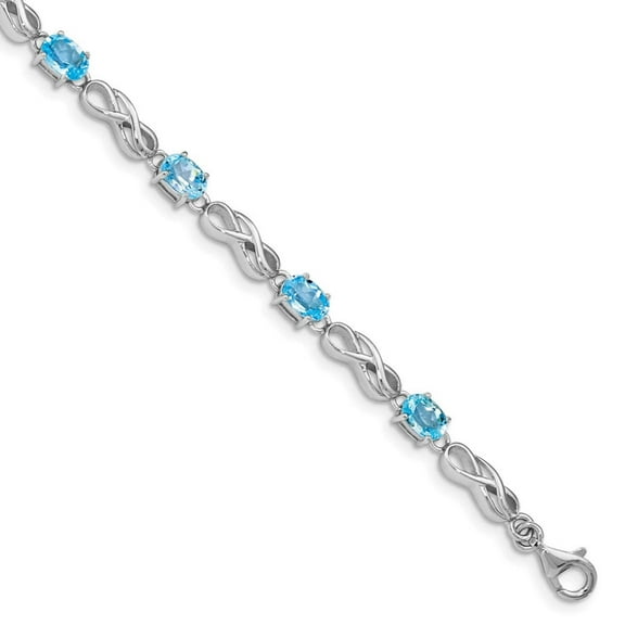 Primal Silver Sterling Silver Rhodium-plated Blue Topaz Figure 8 Bracelet