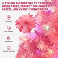 thumbnail image 5 of Yexmas 7.5ft Pre-Lit Pink Christmas Tree,Artificial Christmas Tree with 1600 PVC Branches,450 Multicolor Lights,Metal Hinges,Xmas Tree for Home,Holiday Party Decorations, 5 of 11