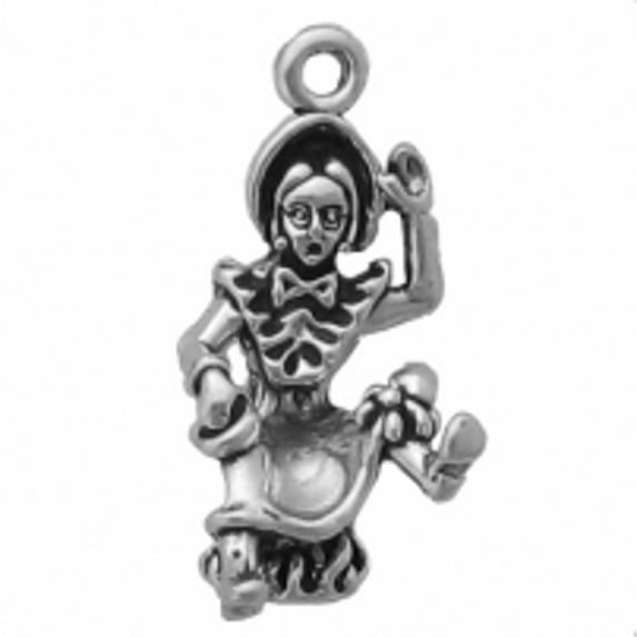 Sterling Silver 16" 1mm Box Chain 3D Little Miss Muffet Pendant Necklace
