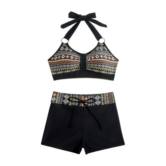 Puntoco Swimsuit for women 2025 Clearance Bikini Set for Women Bathing Suit High Waisted Scalloped V Neck Two Pieces Swimsuit Army Green 8(L)