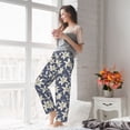 thumbnail image 4 of Uemuo Lilies Flowers Pattern Women's Wide Leg Palazzo Lounge Pants with Pockets Light Weight Loose Comfy Casual Pajama Pants-XX-Large, 4 of 9