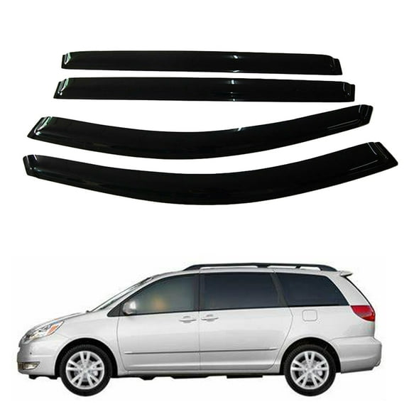 Genrics Window Visors Sun Rain Guards - Window Deflectors for Car 4-Pack Vent Shade Deflector Replacement for Sienna 2004-2009