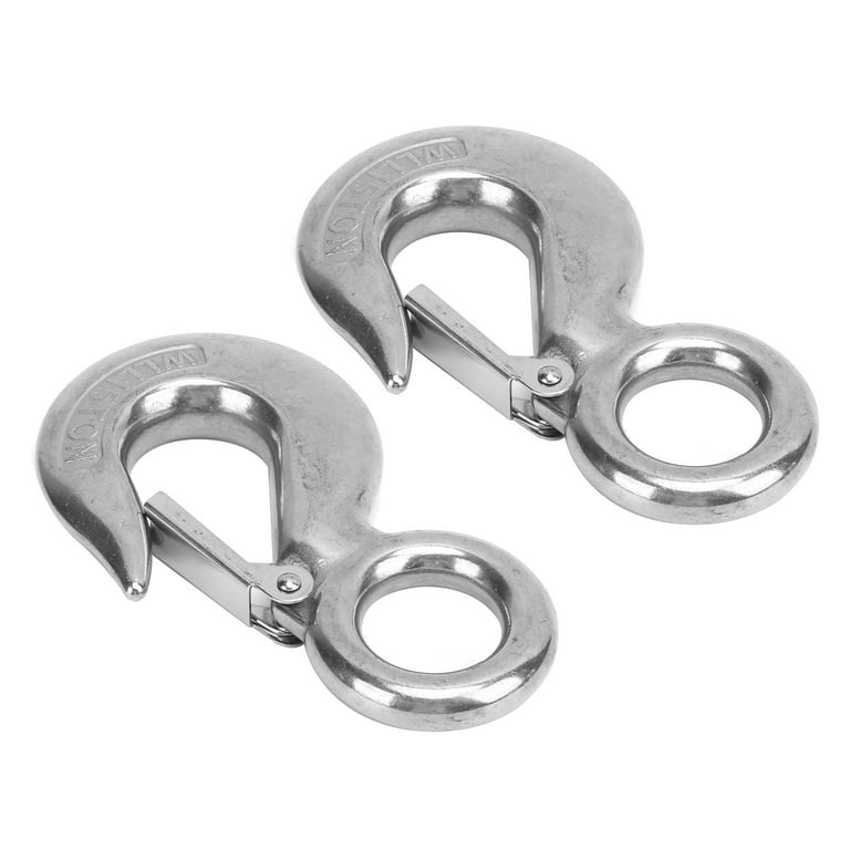 1.5 Ton Eye Slip Hook With Safety Latch - Stainless Steel Lifting Hook For Cranes, Hoists, And Rigging