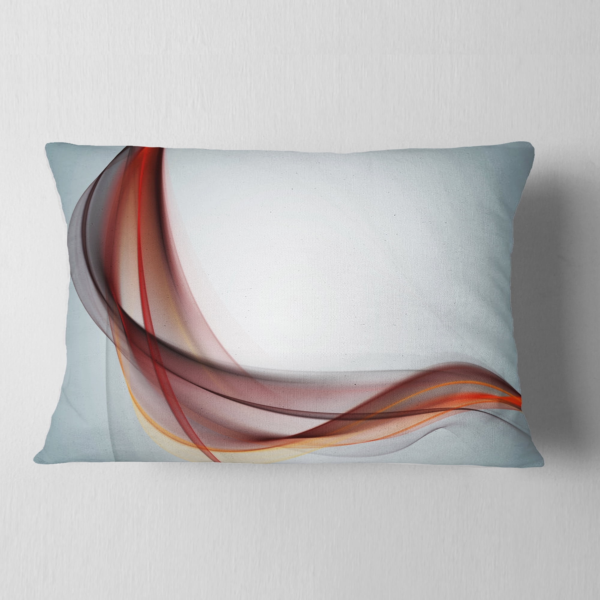 Designart Abstract Brown Upward Waves - Abstract Throw Pillow - 12x20