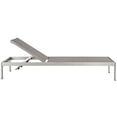 thumbnail image 3 of Modway Shore Chaise Outdoor Patio Aluminum Set of 6 in Silver Gray, 3 of 5