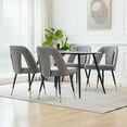 thumbnail image 6 of Dining Chairs, Modern Kitchen Dining Room Chairs, Upholstered Dining Accent Side Chairs in Velvet Cushion Seat with Nailheads and Gold Tipped Black Metal Legs (Set of 8), 6 of 8