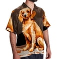 thumbnail image 2 of Pixel Dog Men's Short Sleeve Beach Shirts Poplin Spread Collar Tops Casual Printed Button Down Summer Unisex, 2 of 6
