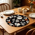thumbnail image 4 of Bomd Spooky Ghost Halloween Round Placemats 6 Pcs, 15 Inch Black Table Mats With Cute Ghost, Pumpkin, for Halloween Parties, Kitchen, Dining Room, Adds Festive Holiday Table Decoration(#A), 4 of 6