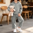 thumbnail image 6 of BLVB Girls 2 Piece Outfit Set Long Sleeve Zipper Knit Sweater Jacket and Lace Wide Leg Pants Lounge Sets Fall Winter Clothes for Toddler Kids(Gray,2-3 Years), 6 of 9