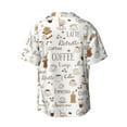 thumbnail image 2 of KLL Coffee Print Men's Shirt Short Sleeve Button Down Summer Cuba Beach Shirts- XX-Large, 2 of 7