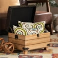 thumbnail image 5 of Baxton Studio Edmund Rustic Transitional Dark Brown Faux Leather Upholstered and Oak Brown Finished Wood Storage Ottoman, 5 of 14