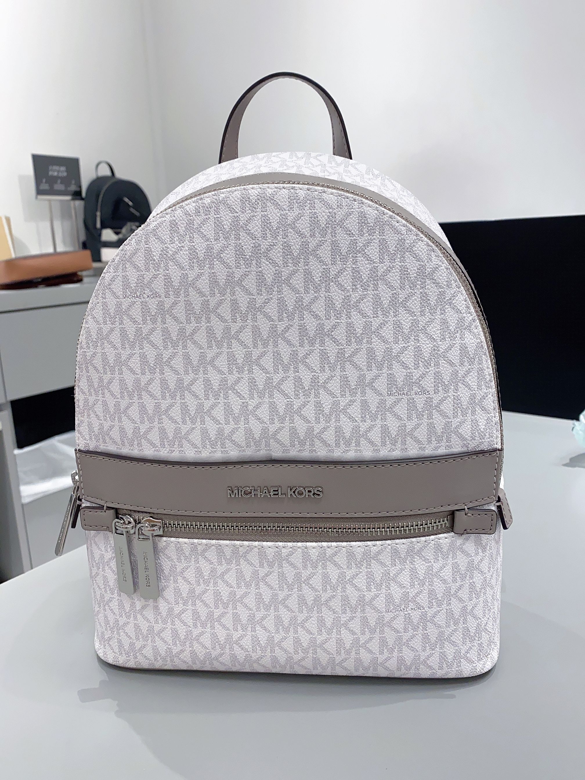 Michael Kors Kenly Medium Backpack in MK Signature Canvas Leather