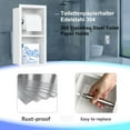 thumbnail image 3 of White Toilet Paper Holder, Contemporary Hotel Style Pivoting in Wall Toilet Paper Holder, Stainless Steel Recessed Tissue Paper Roll Holder, Double roll, 3 of 14