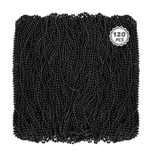 Collar Huskein 120 con cuentas de Mardi Gras Accessories, 84 cm, negro