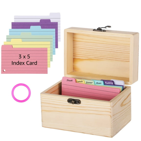 3 x 5 Index Card Holder, Waterproof Index Card Storage with 150 Color Tab Dividers, Lined Cards
