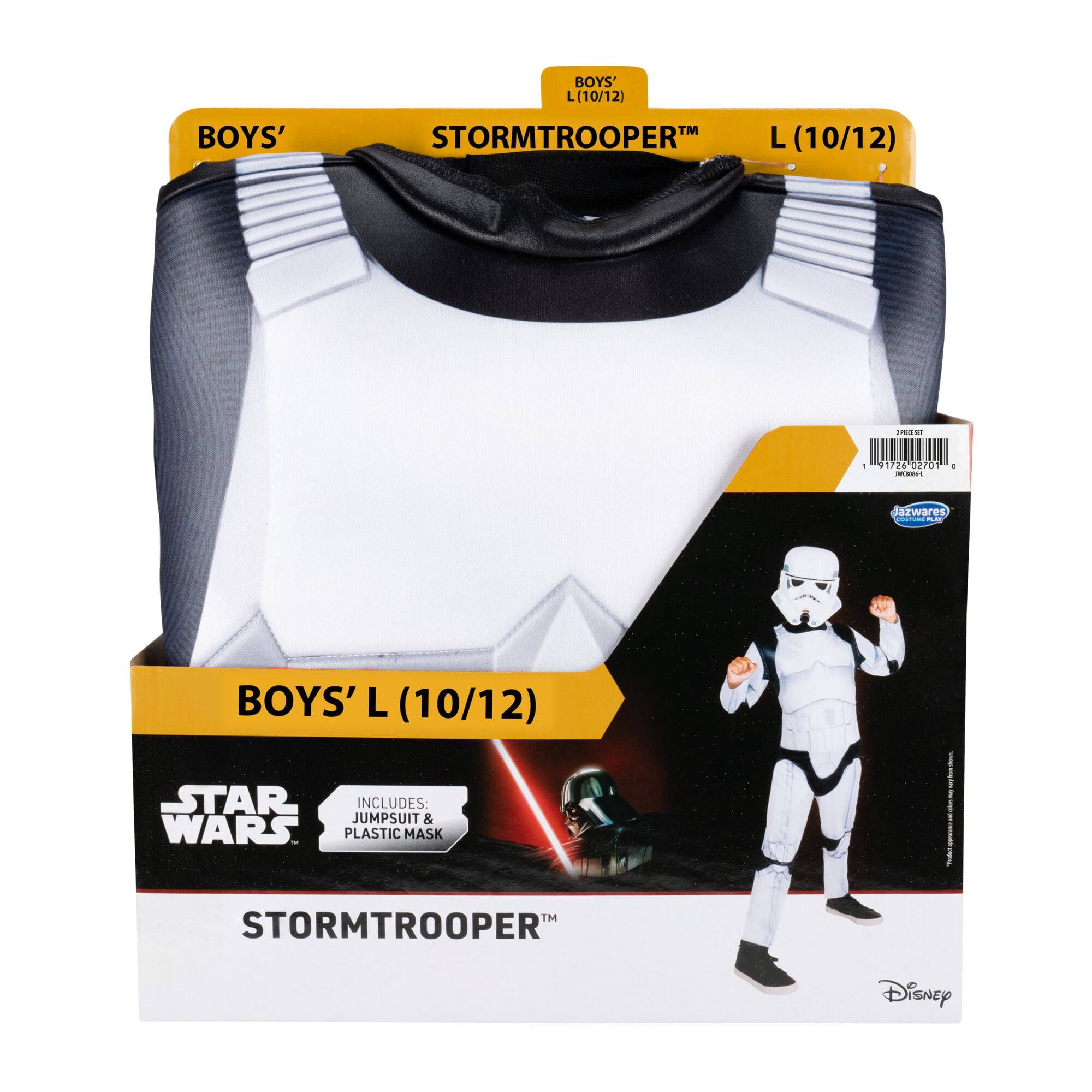 Star War's Storm Trooper Halloween Costume for Children, Boy's Size L (10/12), by Jazwares