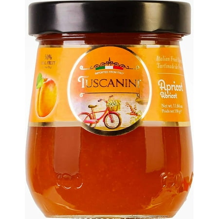Tuscanini Premium Italian Apricot Preserves, 11.64 oz Jar, Spreadable Fruit Jam, No High Fructose Corn Syrup, No Preservatives, Non GMO, Gluten Free