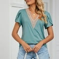 thumbnail image 6 of Mrat Short Sleeve V-Neck Blouses & Shirts Cute Tops for Women Ladies V- Neck Recreational Short Sleeve Tops Short Sleeve Crop Tops Female, 6 of 9