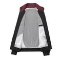 thumbnail image 5 of Men Color Block Stand Collar Track Jacket Full Zip Striped Raglan Sleeve Casual Windbreaker Outerwear, 5 of 8
