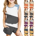 thumbnail image 1 of Qtocio Ensemble 2 Pcs pour Enfants, Haut Sans Manches à Col Rond Imprimé et Shorts à Taille Élastique, Ensemble d'Été Léger et Doux pour Garçons et Filles, 1 of 5