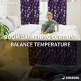 thumbnail image 3 of Fsddascl Halloween Horror Skull Blackout Curtains for Bedroom/Living Room, Thermal Insulated Kitchen Curtains, Pumpkins Bats Purple Grommet Darkening Window Treatment Drapes 42"x84"x2, 3 of 6