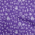 thumbnail image 1 of oneOoneGeorgetteViscosePurpleFabricAsianFloralBlockFabricForSewingPrintedCraftFabricByTheYard42InchWide, 1 of 4