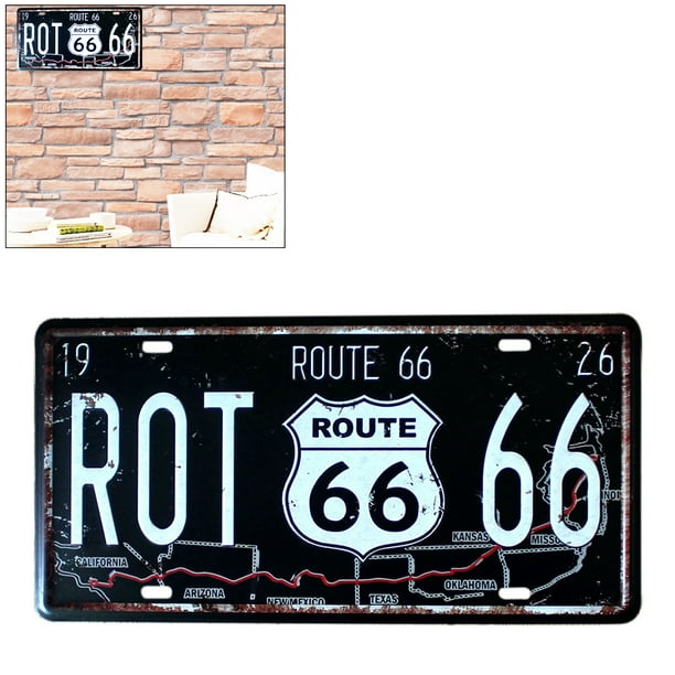 Placa De Matrícula Vintage USA R66, Letrero De Metal Para Decoración De Pared Del Hogar Y Garaje, Hierro De 30x15 CM