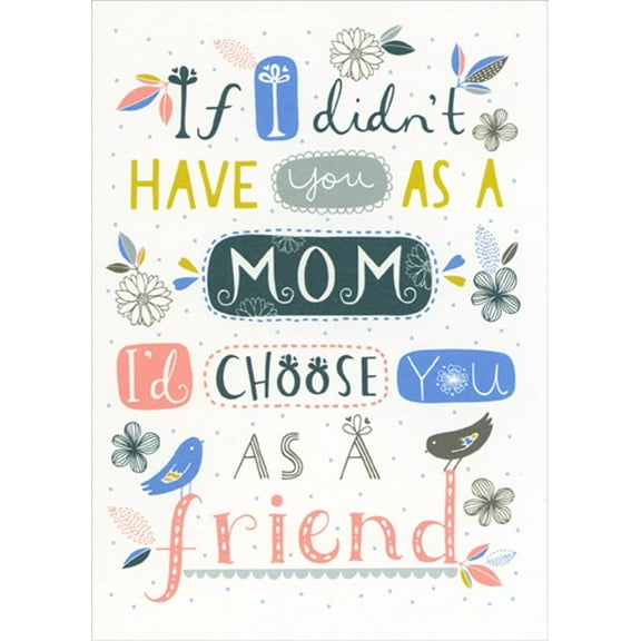 RSVP I'd Choose You As a Friend Mother's Day Card for Mom from Daughter