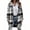 Gray, variant on Womens Button Down Shirts, Mid-length Wool Blend Plaid Long Sleeve Shacket Jackets Orange Size XL