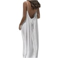 thumbnail image 6 of QETYUW Backless Cami Dresses for Women Sleeveless Loose Lounge Dress Solid Color Casual House Dress Lightweight Maxi Dresses with Back Tie, 6 of 9