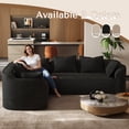 thumbnail image 5 of Wiilayok 110"Chenille Cloud Modular Sofa, L Curved Shaped Sectional Sofa Couch,4 Seater Deep Seat Sofa with Chaise and Pillows for Living Room Apartment, Black, 5 of 8