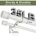 thumbnail image 3 of Double Curtain Rods 72-144 Inches for Windows, 1 Inch Diameter Adjustable Heavy Duty Drapery Rod with Aluminum Alloy Brackets and Finials, Modern Stylish Dual Curtains Rod, Matte White, 3 of 13