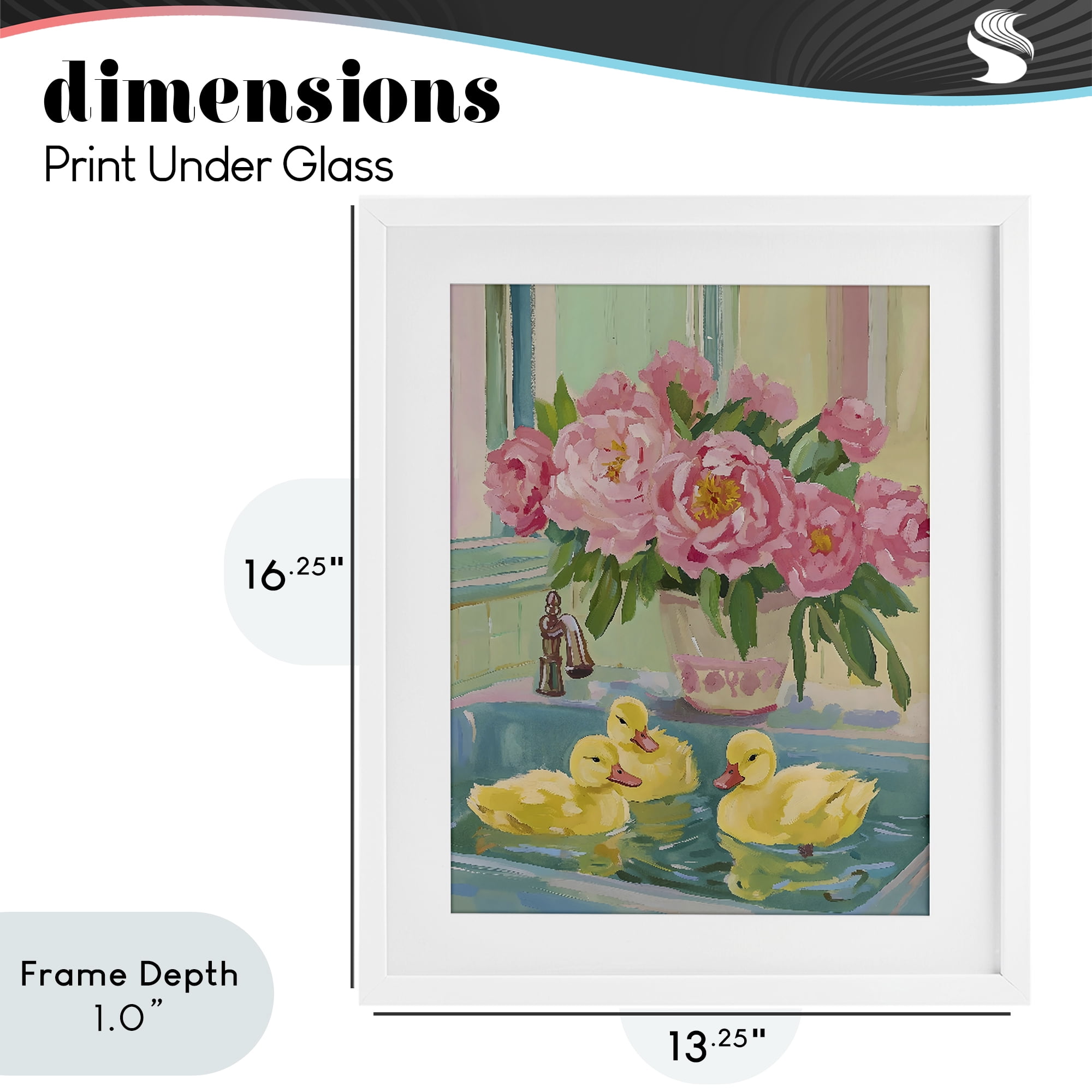 Stupell Industries Ducks in Sink Bath White Framed Print Under Glass, design by The Prints Vibe
