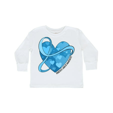 

Inktastic Prostate Cancer Awareness Light Blue Ribbon Around Heart Gift Toddler Boy or Toddler Girl Long Sleeve T-Shirt