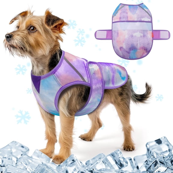 KYEESE Dog Cooling Vest, Lightweight Mesh Shirts for Small Medium and Large Dogs, Purple, M