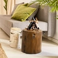 thumbnail image 6 of SUNBURY Stump Side Table, Concrete Side Table Garden Stool, Brown Tree Stump Plant Stand Holder for Garden Household Living Room, 6 of 16