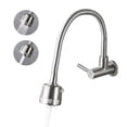 thumbnail image 1 of Wall-Mounted Kitchen Faucets 2 Water Modes High Arc Single Handle Bathroom Sink Faucets Stainless Steel Brushed Finished 360 Degree Rotatable Water Tap with Cold Water Inlet Hose, 1 of 1