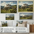 thumbnail image 4 of Designart "Germany Landmarks Cow In painting II" Animals Floater Framed Wall Art Living Room, 4 of 7