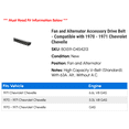 thumbnail image 2 of Fan and Alternator Accessory Drive Belt - Compatible with 1970 - 1971 Chevy Chevelle, 2 of 2