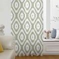 thumbnail image 5 of Sage Green White Geometric Sheer Curtains 96 Inches Long, Modern Abstract Art Light Filering Curtains, Privacy Drapes Simi Floor to Veiling Curtain for Living Room Bedroom Large Window Treatment, 5 of 9