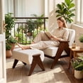 thumbnail image 2 of Leumius Chenille Bench,Modern Upholstered with Ergonomic Padded and Solid Wood Legs,Ottoman Bench for Foyer Bedroom Living Space,Entry,White, 2 of 22