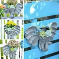 thumbnail image 4 of Sungmor Wall Hanging Elephant Flower Pot, Premium Resin Railing Fence Planter, Gray, 1 Count, 4 of 8