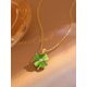 thumbnail image 4 of Collar BUBGDYFO con forma de trébol verde de 4 hojas para mujer con colgante giratorio, 4 of 5