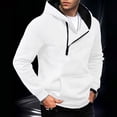 thumbnail image 1 of HappyYEE Half Zip Hooded Sweatshirt for Men, Fall Long Sleeve Athletic Hoodies, Oversized Casual Pullover Tops with Pockets L, 1 of 5