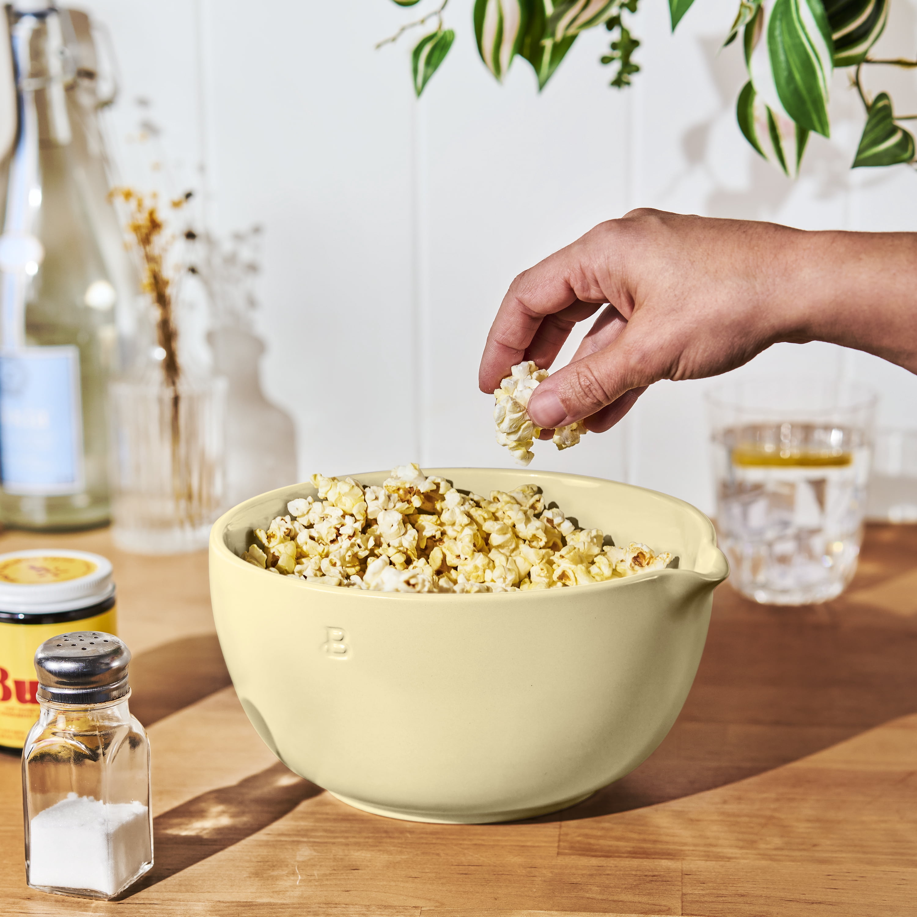 Beautiful 3 QT Stoneware Batter Mixing Bowl, Buttercream by Drew Barrymore