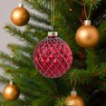 thumbnail image 3 of Northlight Glittered Glass Christmas Ball Ornament - 3.25" - Red and Silver, 3 of 7